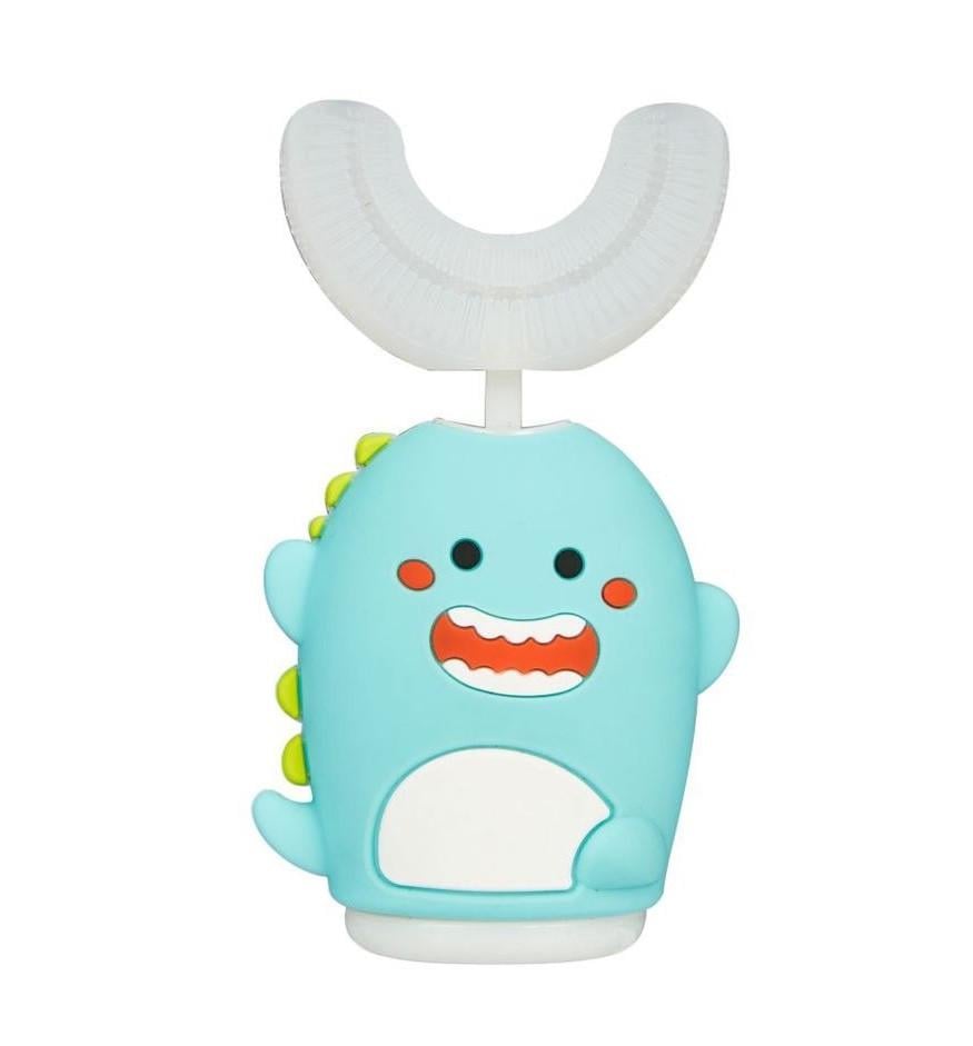 Електрична зубна щітка-капа дитяча ультразвукова типу U із силікону для дітей Блакитний (000402)