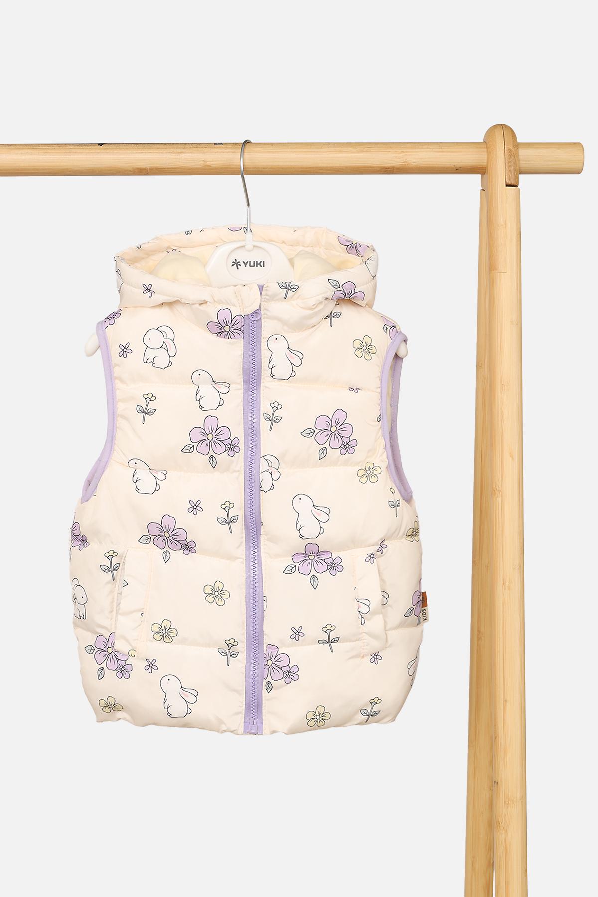 Жилет утепленный для девочки 128 см Молочный (SKT001040766)