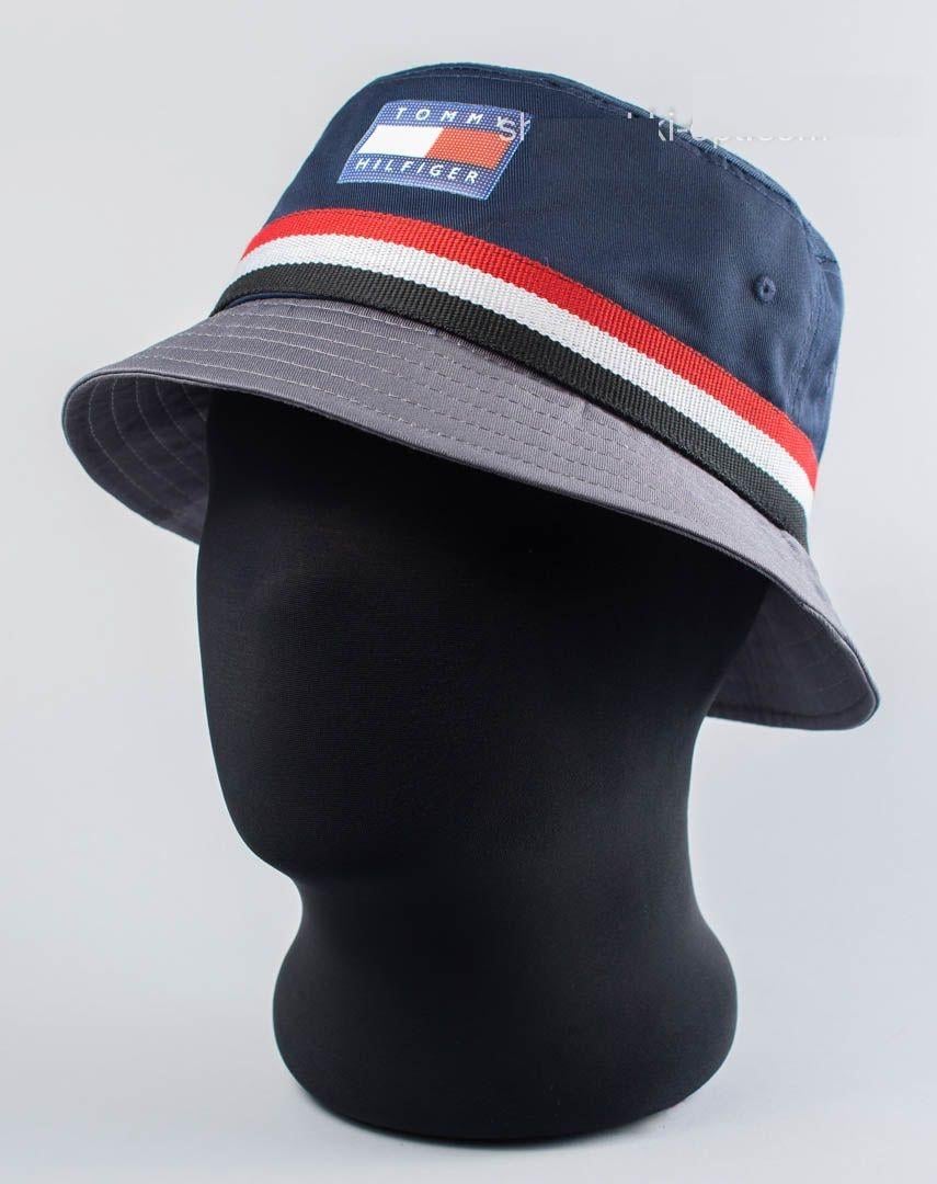 Панама летняя из плотного коттона 57-59 см Сине-серый