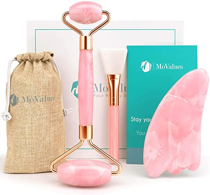 Инструменты для ухода за лицом MoValues Jade Roller&Gua Sha