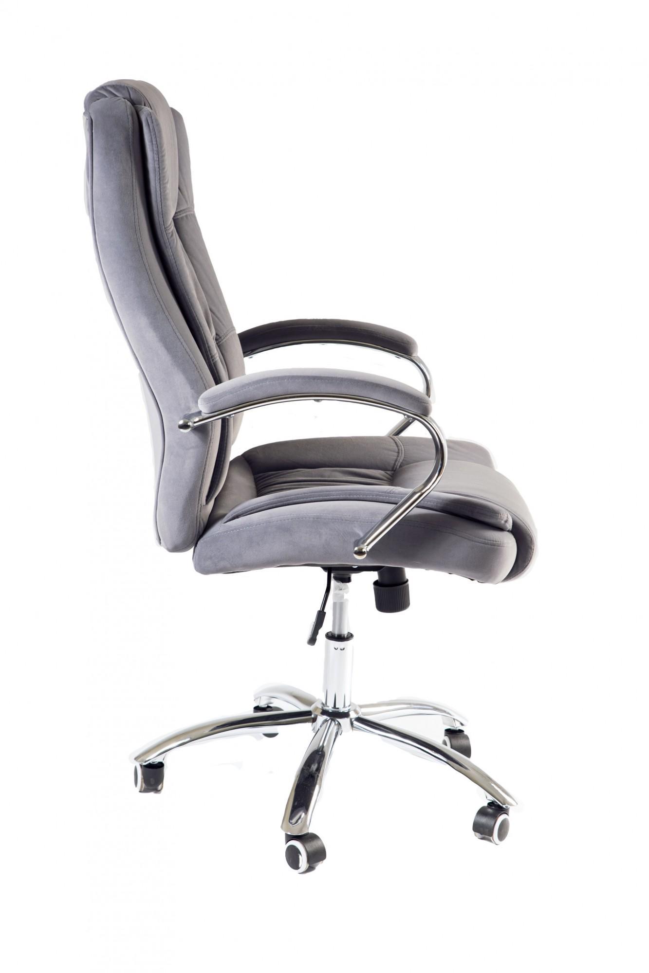 Крісло офісне комп'ютерне Kali LuxDesign хром Anyfix екозамша Сірий - фото 4