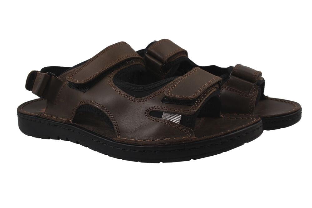 Босоножки мужские Detta из кожи р. 43 Коричневый (30-9/22LBC)