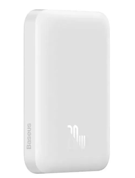 Повербанк BASEUS Magnetic Mini Wireless 1000MH USB-C PD 20W з бездротовою зарядкою Qi 15W Білий (2783410813)