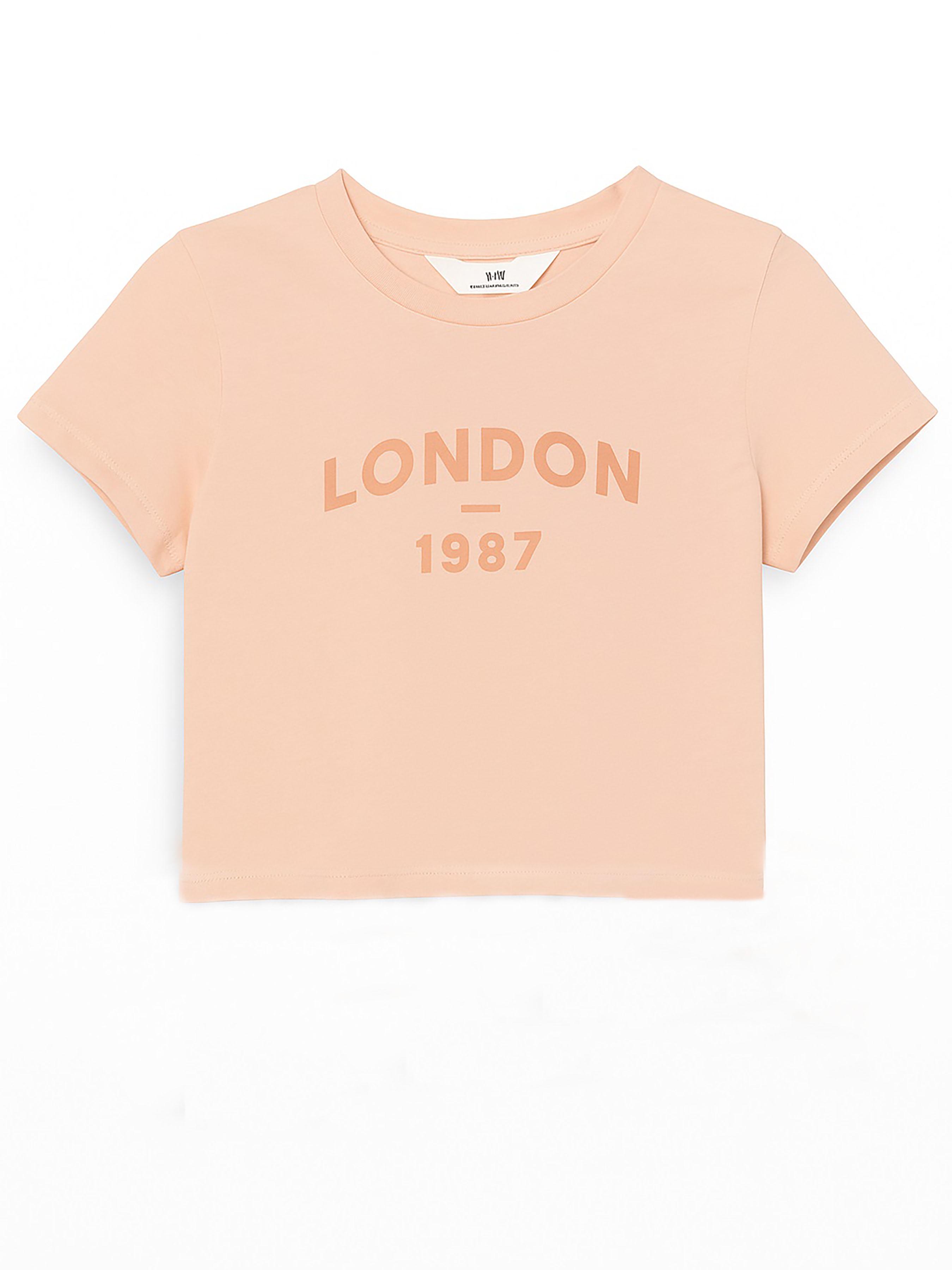 Футболка H&M р. 98-104 см Персиковий напис (A2412963494) Футболка H&M р. 98-104 см Персиковий напис (A2412963494)