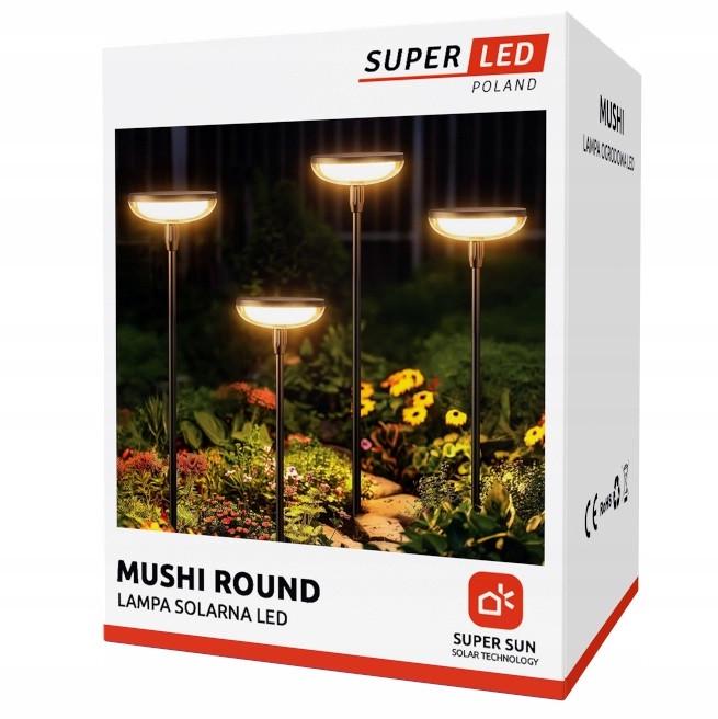 Лампа-грибок садовая солнечная LED SuperLED 76 см 3000K 4 шт. (5313К)