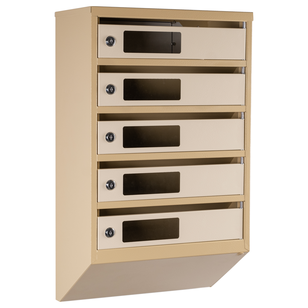 Почтовый ящик многосекционный ЯП05С 5-ячеек с замками Бежевый (21005490)