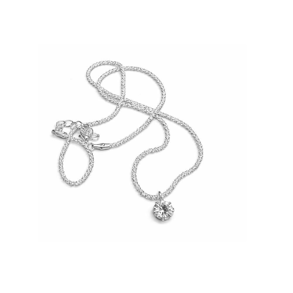 Цепочка на шею с кулоном кристалл Серебристый (3000003973)