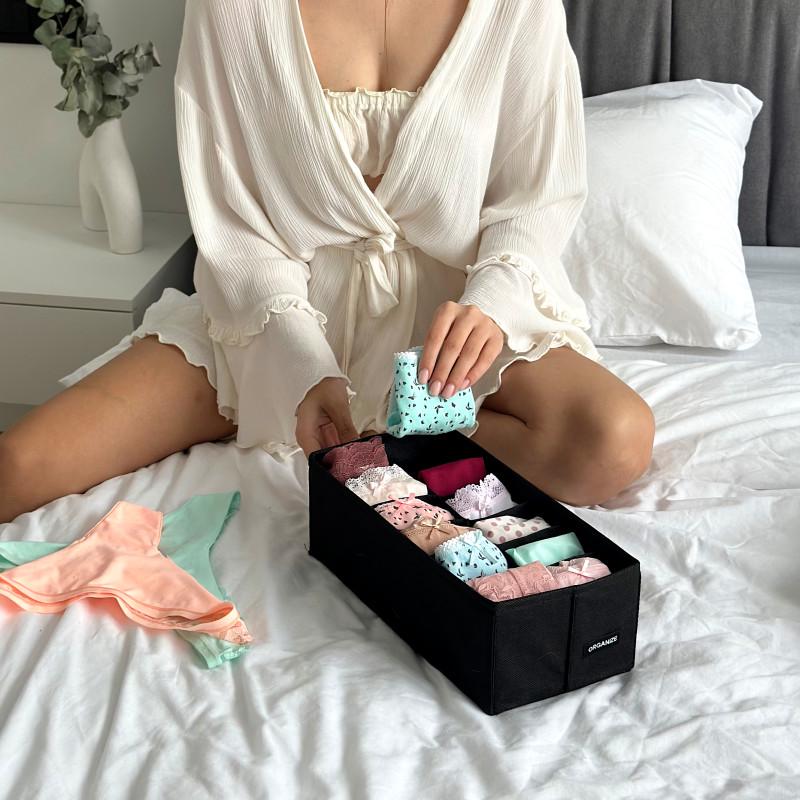 Органайзер для белья на 12 ячеек Черный (Bl-kv) - фото 2 Органайзер для белья на 12 ячеек Черный (Bl-kv) - фото 2