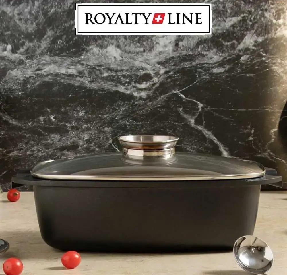 Жаровня-каструля Royalty Line з арома кришкою/мармурове покриття для духовки і плити (01142) - фото 4
