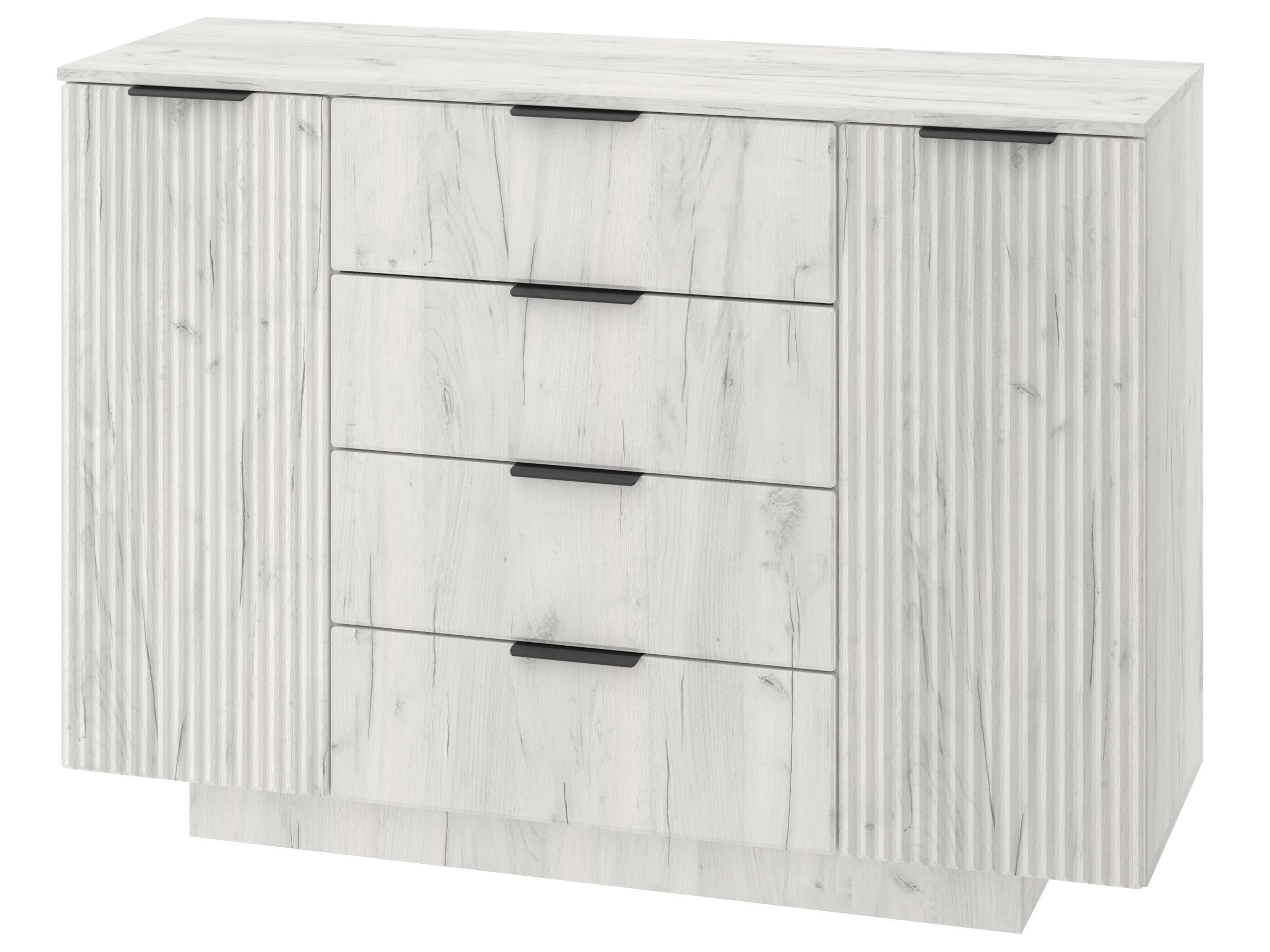 Комод с ящиками PEHOTIN МДФ К-6 ДСП/МДФ 128х43х91,5 см Дуб крафт (PN-100664)
