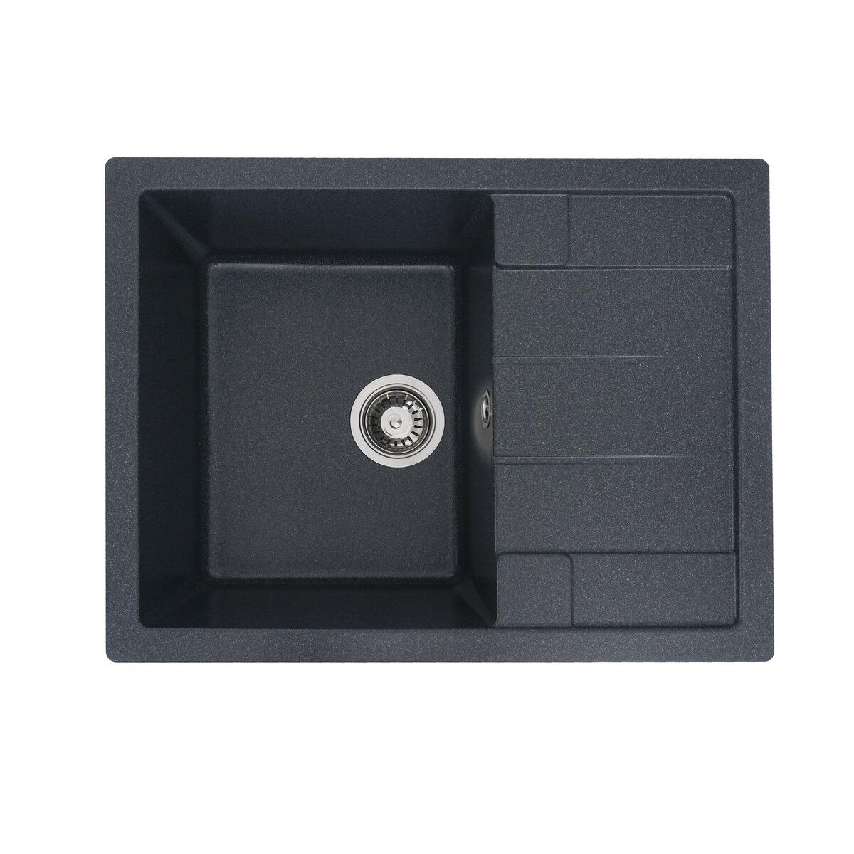 Мийка для кухні гранітна Platinum Intenso 65x50 см Антрацит (3871) Мийка для кухні гранітна Platinum Intenso 65x50 см Антрацит (3871)