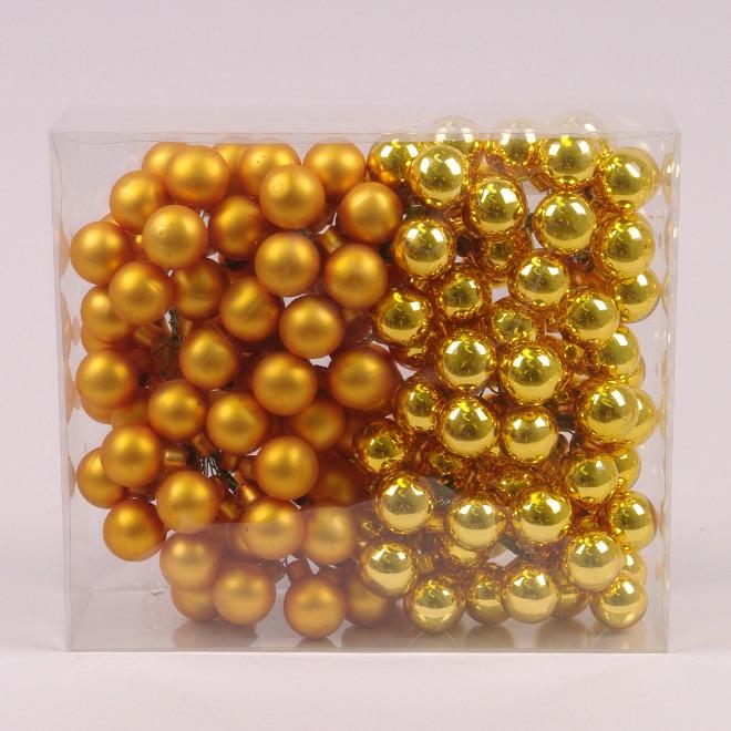 Набор шариков стеклянных новогодних 2,5 см 12 пучков 144 шарика (44399)