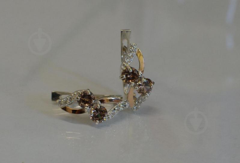 Серьги серебряные Sil 076s-8 Рах-топаз (Sil-956)