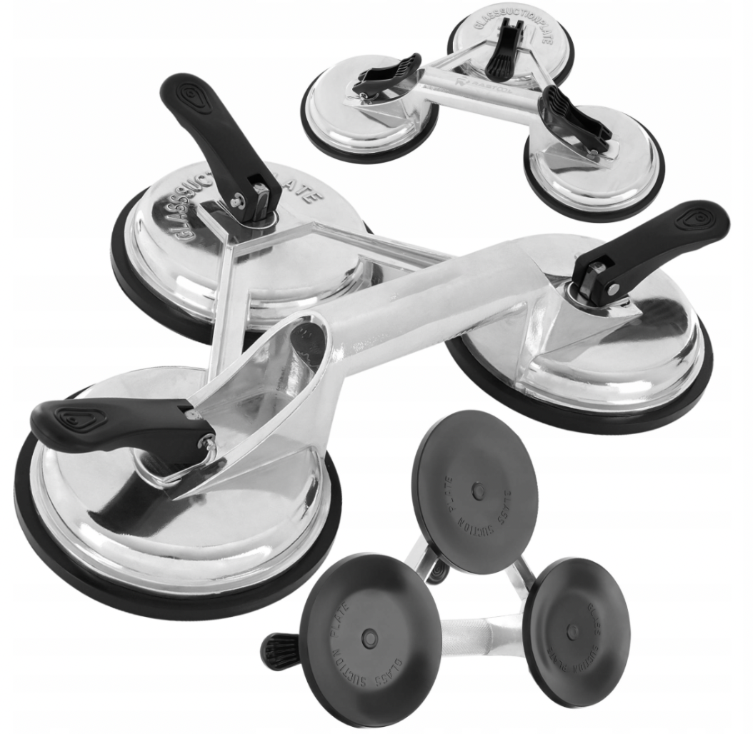 Присоска тройная алюминиевая для плитки/кафель/стекла 150 кг Silver (S11762)