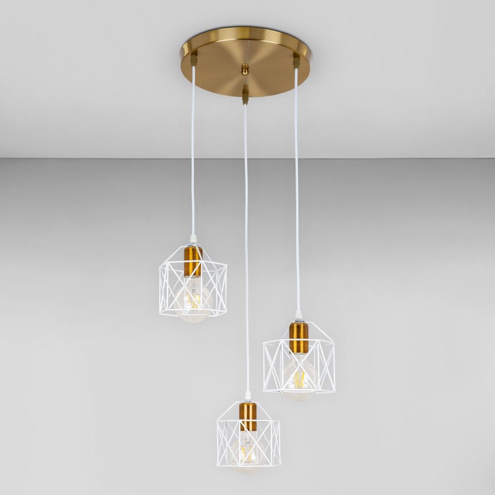 Люстра подвесная Light House LS-17162F-3 BRZ+WH 300 Белый/Бронзовый 