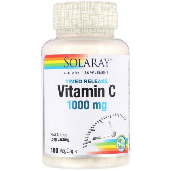 Витамин C Solaray Timed Release Vitamin C 1000 мг 100 Veg Caps (SOR-04450)
