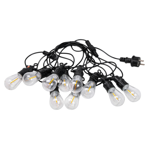 Гирлянда уличная ретро со степенью пылевлагозащиты IP43 Е27 10 LED 5 м Теплый белый (21550145)