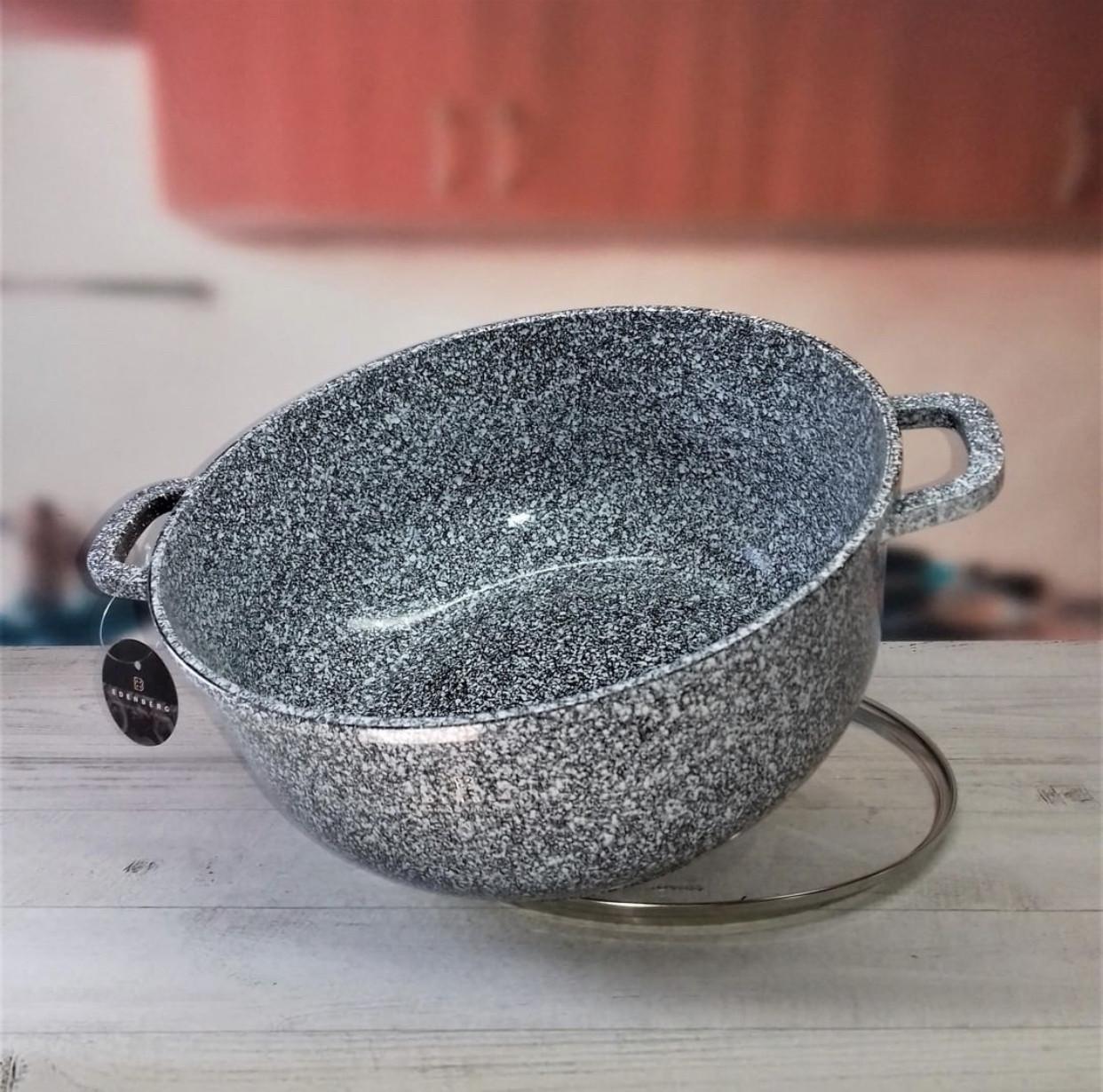 Кастрюля Edenberg с мраморным антипригарным покрытием и крышкой 6,8 л 28 см (EB-1171) - фото 9