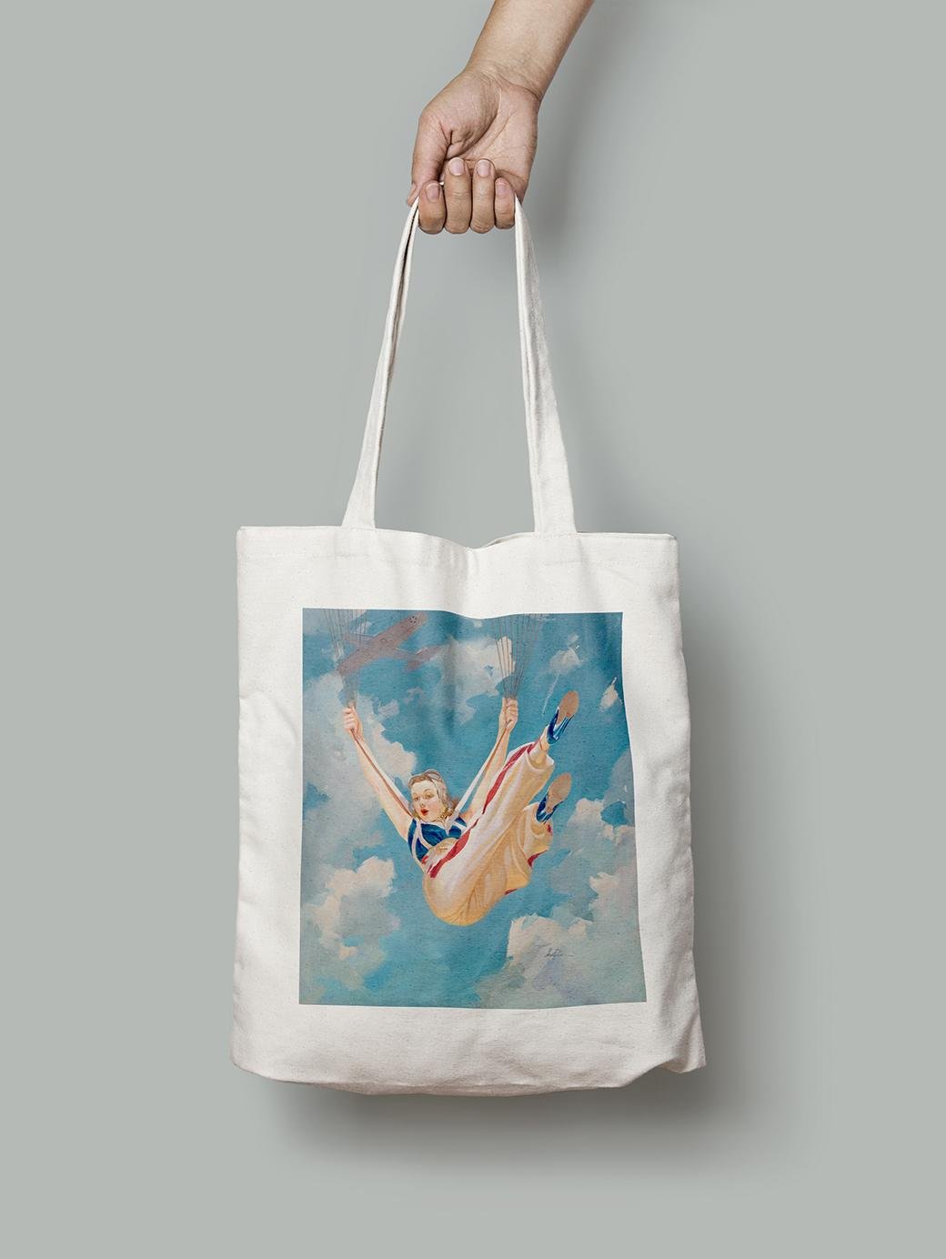 Еко-сумка Дівчина з парашутом. Мерлін Ебніт шопер (pin_up010138_Bag)