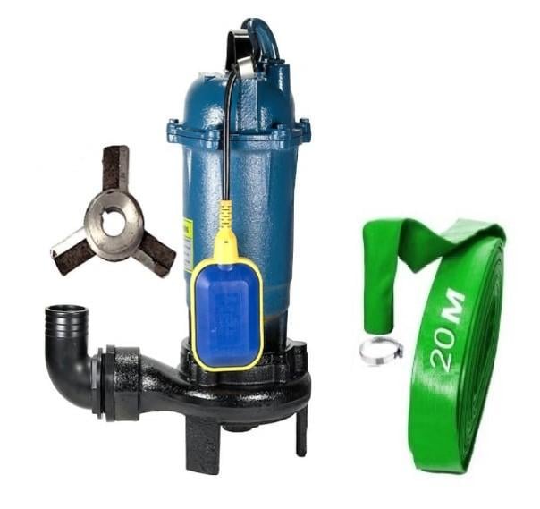 Насос дренажно-фекальний Lider WQCD 2-2.6 ніж та подрібнювач для брудної води фекалій зливних ям із поплавком шланг 20 м (32404280) Насос дренажно-фекальний Lider WQCD 2-2.6 ніж та подрібнювач для брудної води фекалій зливних ям із поплавком шланг 20 м (32404280)