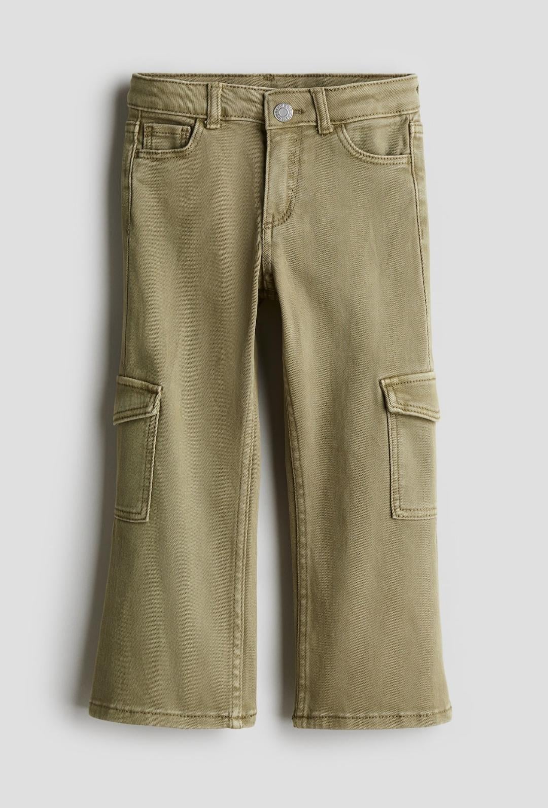 Джинси дитячі-карго для дівчинки H&M 140 см Хакі (25120902E)