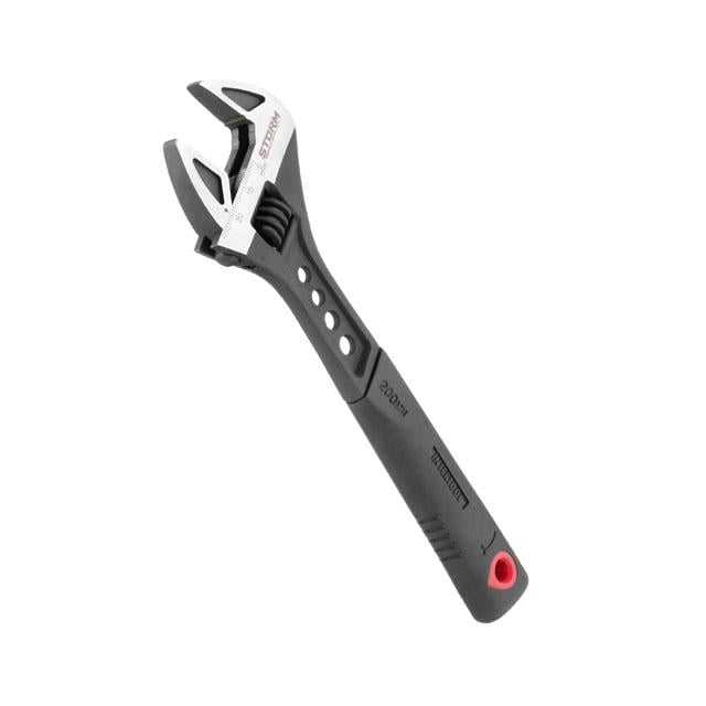 Ключ розвідний Intertool 200 мм кований рукоятка TPR HRC 40 ~ 50 Cr-V STORM (XT-0075)