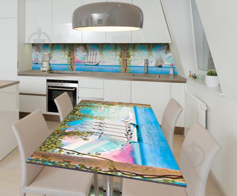 Наклейка 3Д виниловая на стол Zatarga «Флотилия » 600х1200 мм для домов, квартир, столов, кофейн, кафе Наклейка 3Д виниловая на стол Zatarga «Флотилия » 600х1200 мм для домов, квартир, столов, кофейн, кафе