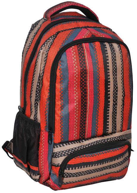 Рюкзак яркий в полоску Paso 15-8122D 21 л Красный