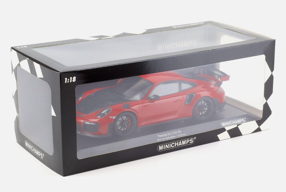 Модель автомобиля Minichamps Porsche 911/991.2 GT2 RS 1:18 Red/Black (155068307) - фото 4