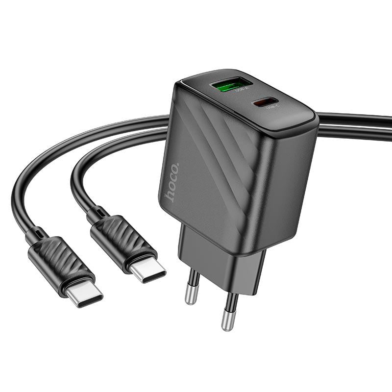 Адаптер мережевий HOCO CS23 A Type-C/Type-C 30W 3 A 1 м Black (595870) - фото 2