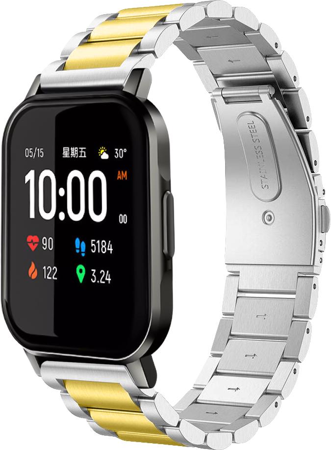 Металлический Ремешок Shain Line для Haylou Smart Watch 2 (LS02) Silver Gold (28126-67)