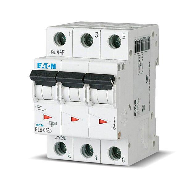 Автоматический выключатель Eaton PL6-C63/3 3Р 63 А 6 кА тип С (286607)