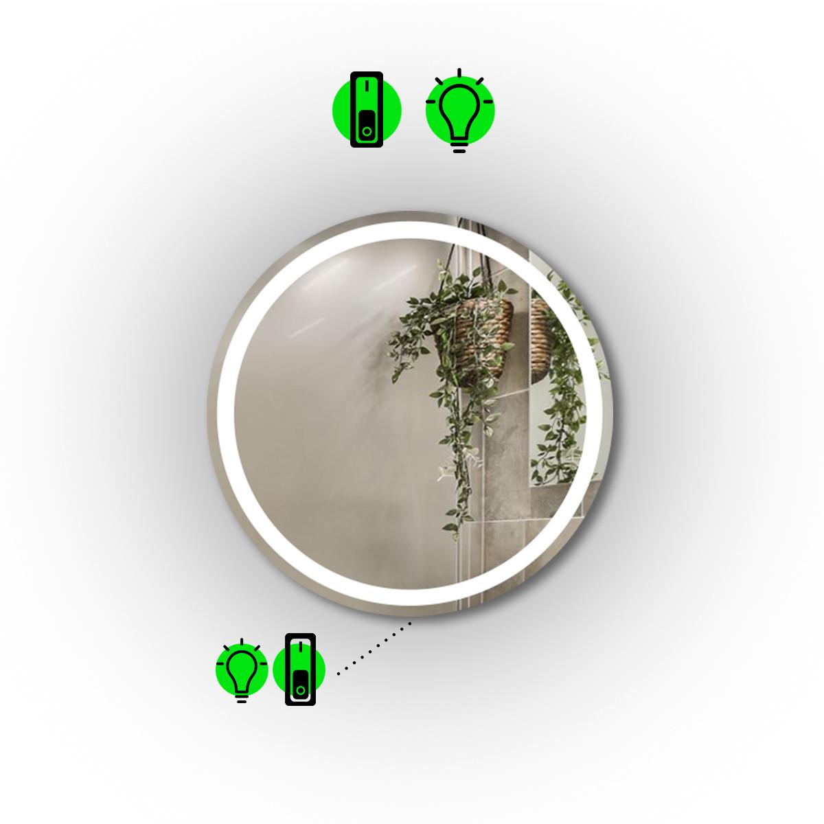 Зеркало с LED подсветкой Amica с механическим включателем 60x60 см (Amica/600x600/91/2/0)