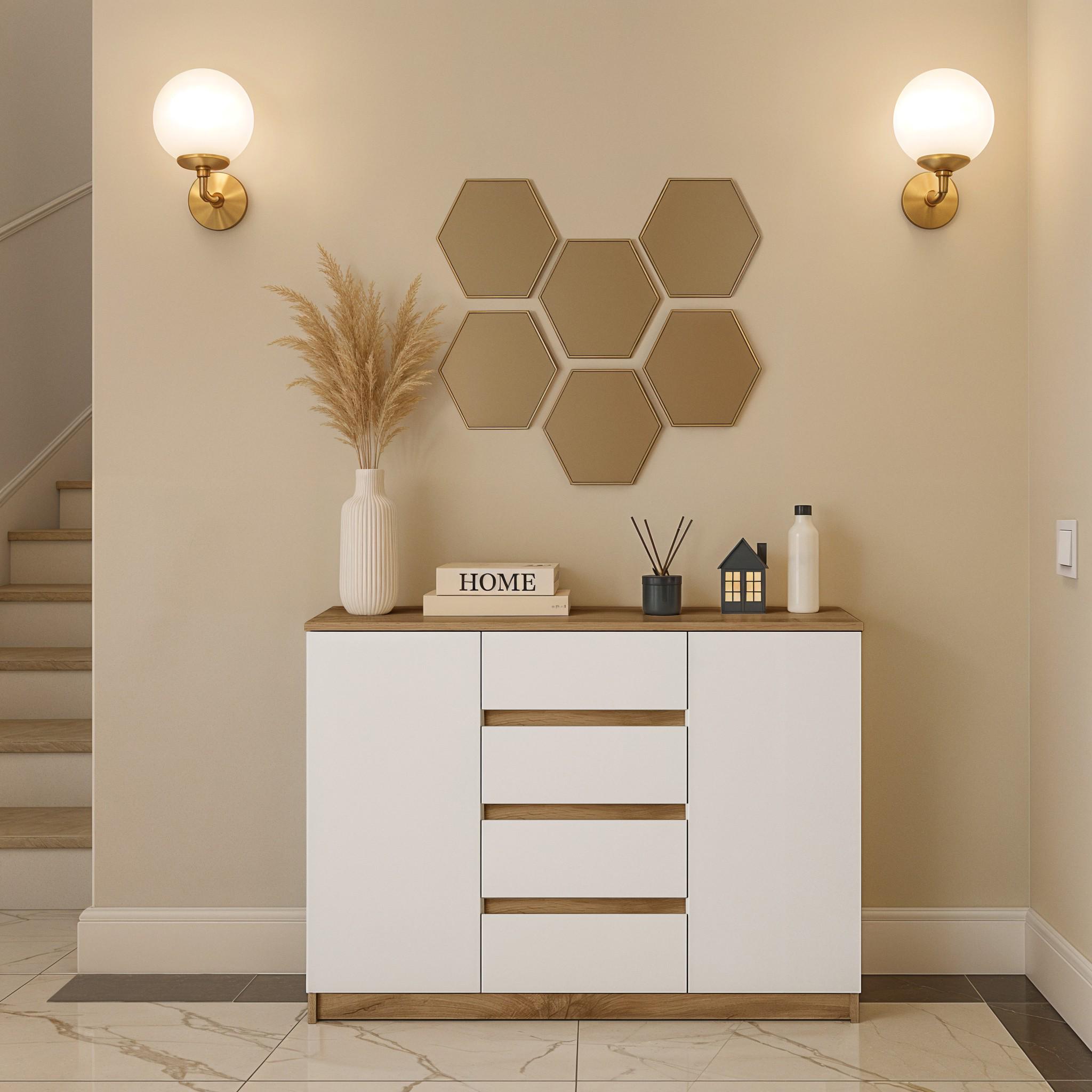 Комод Avrora 1154х370х850 мм Дуб Аппалачи/Белый