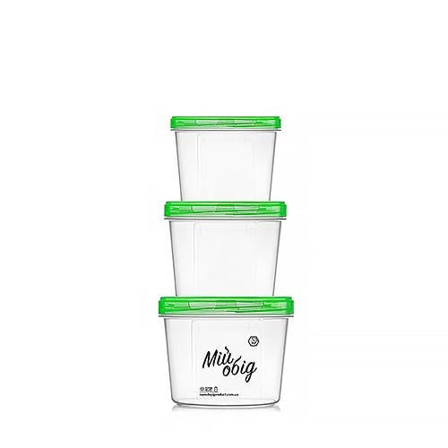 Набор контейнеров пищевых Stenson с резьбой 0,3/0,5/0,7 л 3 пр. Зеленый (NP-70з)