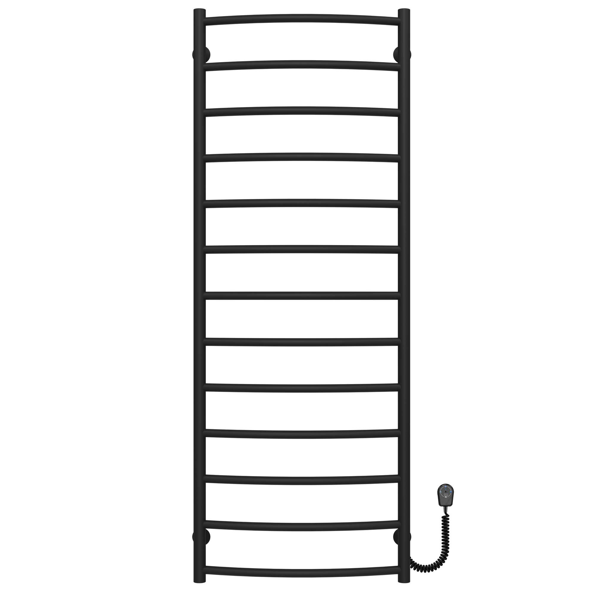 Полотенцесушитель электрический Deffi Классик П13 EF16 правое подключение нержавеющая сталь 500х1400 мм Черный (C.DK.140.50.13.EBR5)