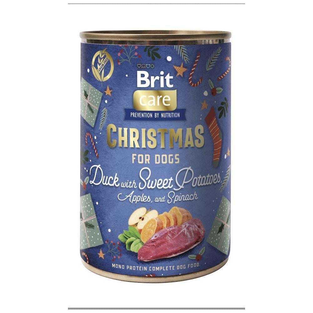 Корм вологий для собак Brit Mono Protein Christmas Duck різдвяна вечеря качка 400 г (XMASS_101336)