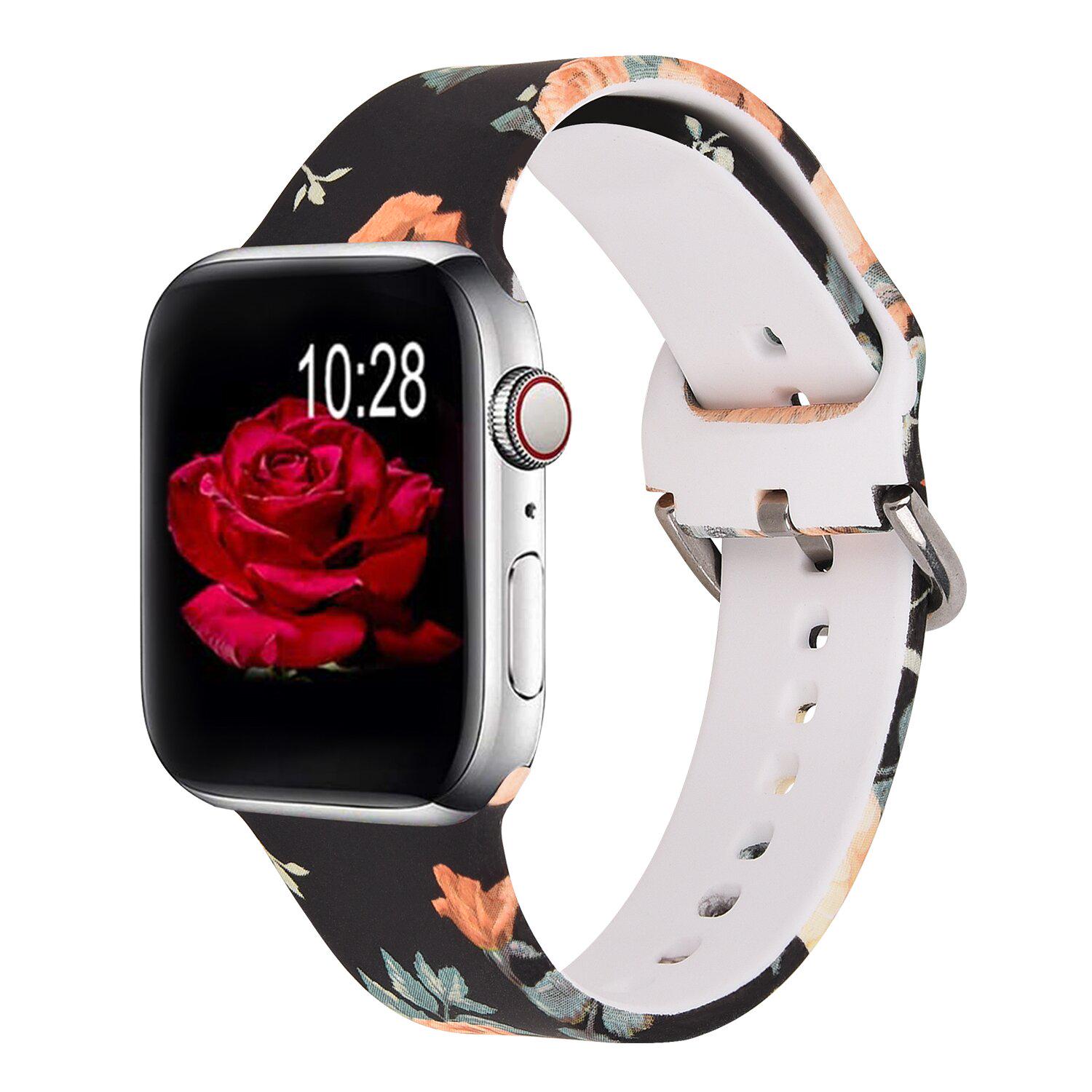 Женский силиконовый ремешок для Apple Watch Пионы 38-40 мм Женский силиконовый ремешок для Apple Watch Пионы 38-40 мм