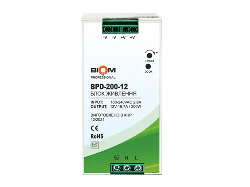 Блок питания на DIN-рейку Biom Professional BPD-200-12 12 В 200 Вт 16,7 A (6349)