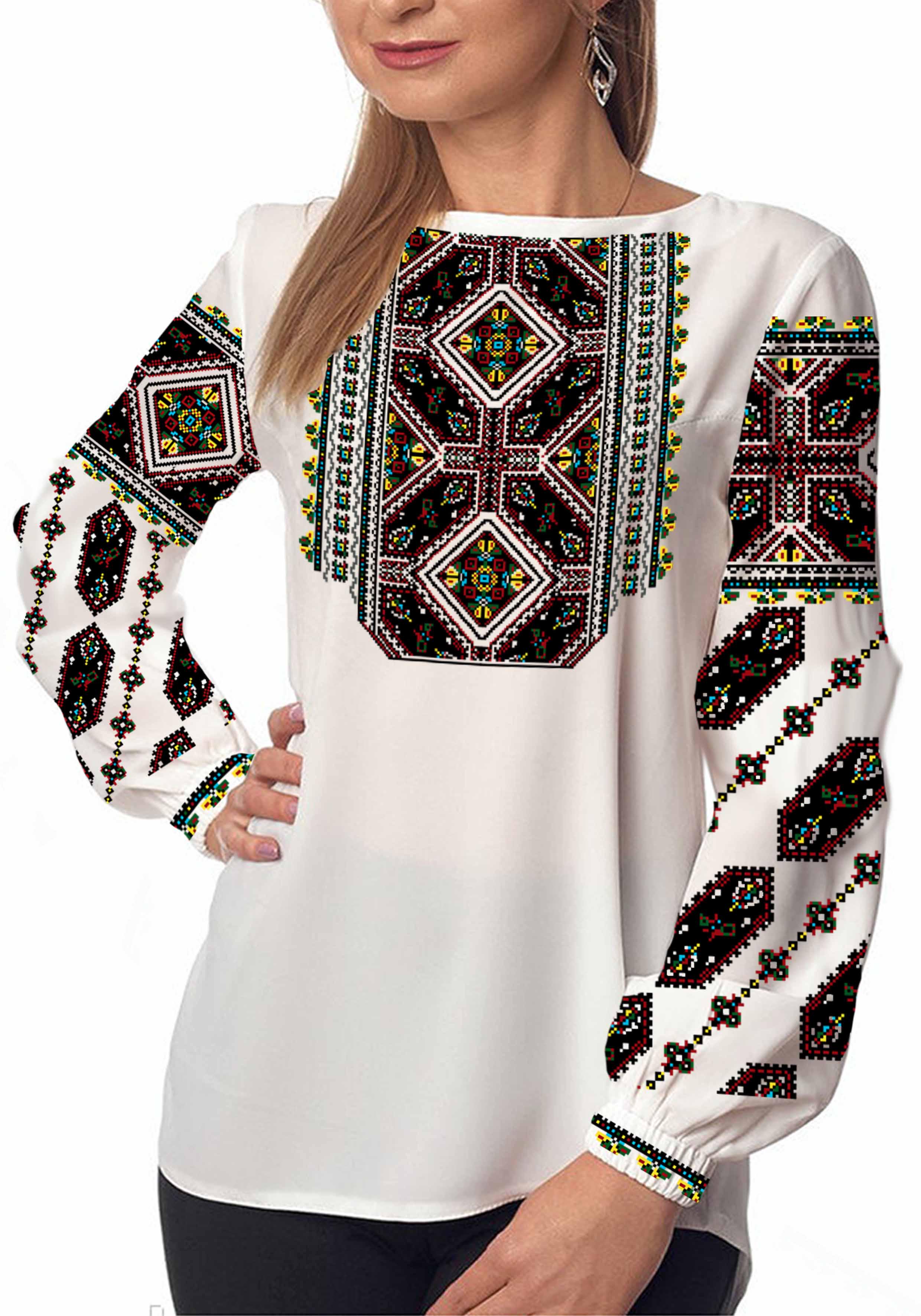 Заготовка для вышивки нитями или бисером рубашка СЖ-76 домотканое полотно