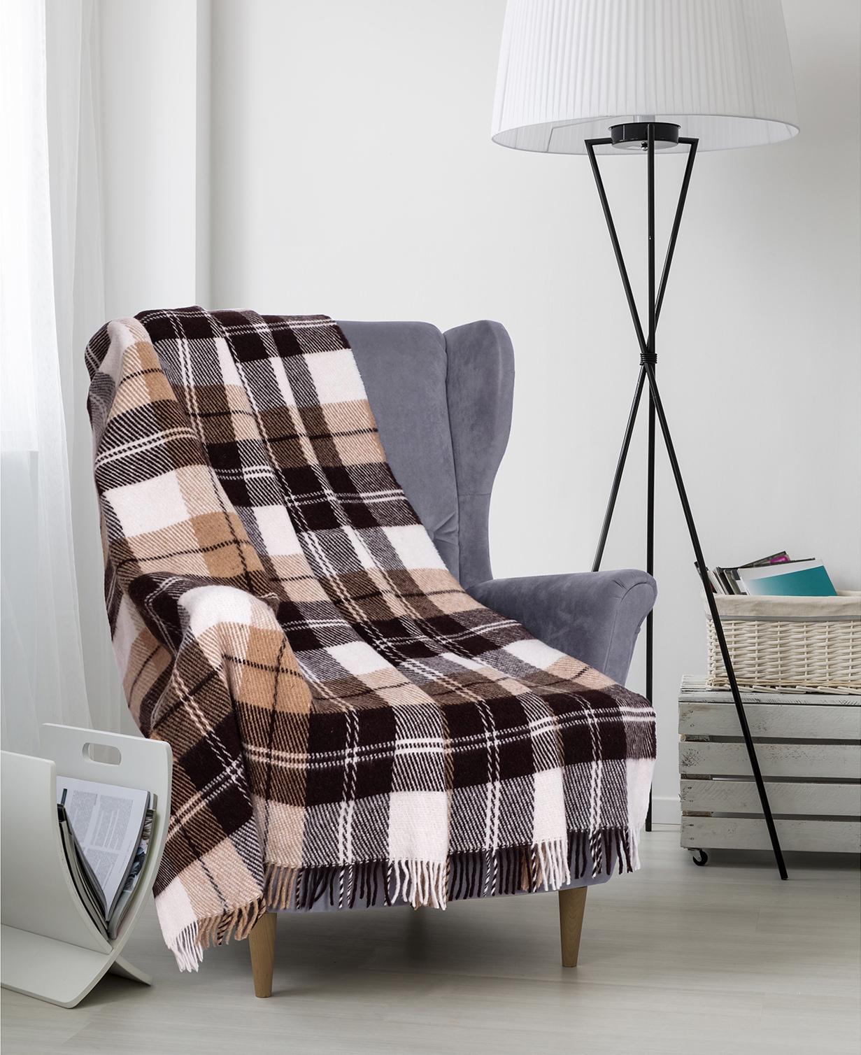 Плед шерстяной Vladi Эльф 170х210 см Бело-бежево-коричневый 2 (1106011953) - фото 1 Плед шерстяной Vladi Эльф 170х210 см Бело-бежево-коричневый 2 (1106011953) - фото 1