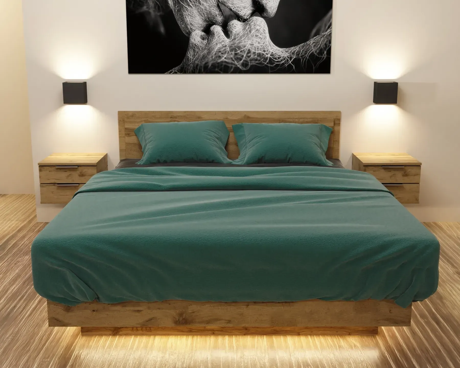 Кровать двуспальная Kontinent Kristal №2 160x200 см Дуб Аппалачи (59190683)