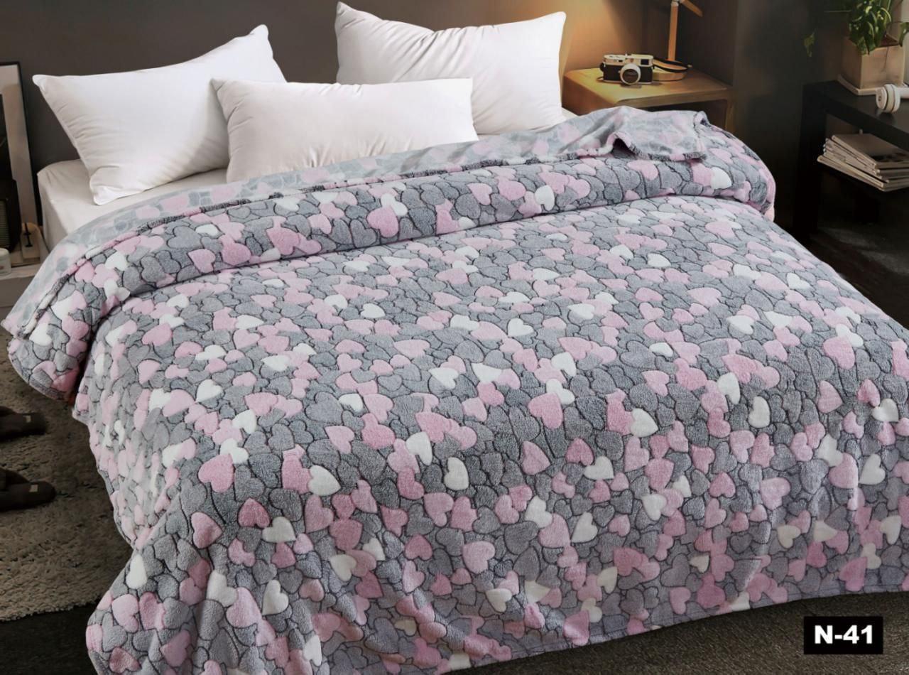 Покрывало-плед Vilenna Сердечка велсофт гипоаллергенный 200х210 см