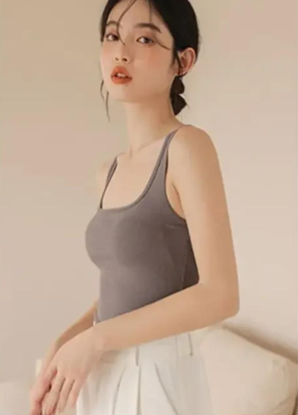 Майка жіноча бавовняна Comfort з вкладишами One size Сірий (1864-44-01) - фото 6