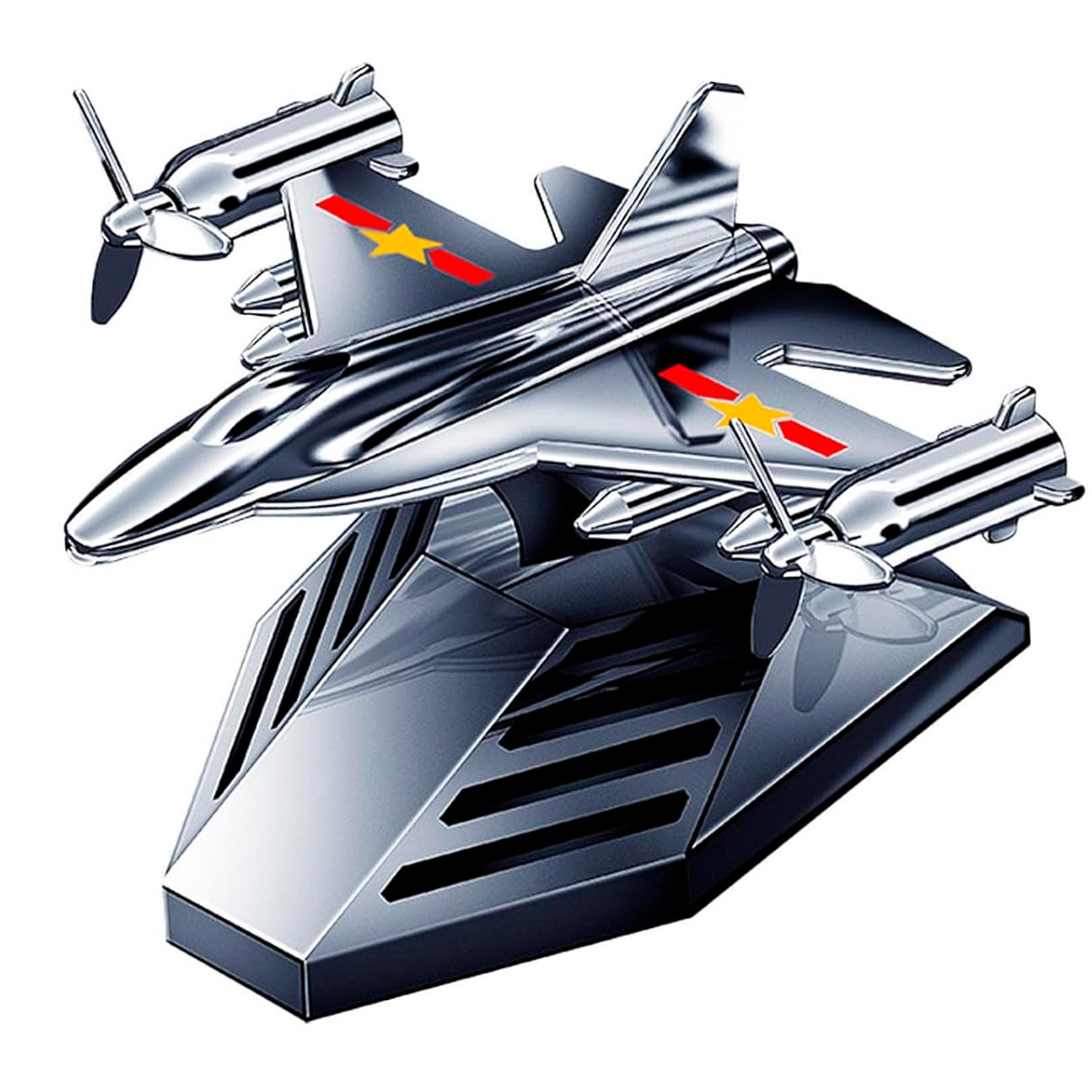 Ароматизатор в автомобиль Свежесть Самолет-истребитель металлический на солнечных батареях (2516644538)