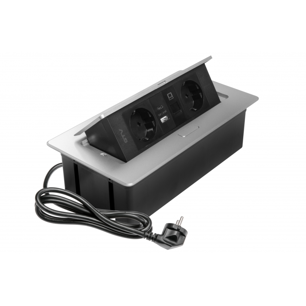 Розетка меблева в стільницю врізна GTV 2хShuko USB-A/C без кабелю Білий (28688658) - фото 10