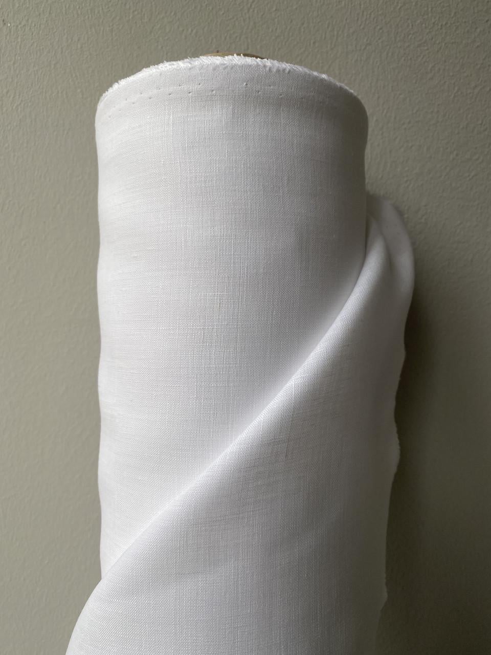 Ткань рубашечно-платьевая LINEN PLUS льняная 140 см 101 Белый