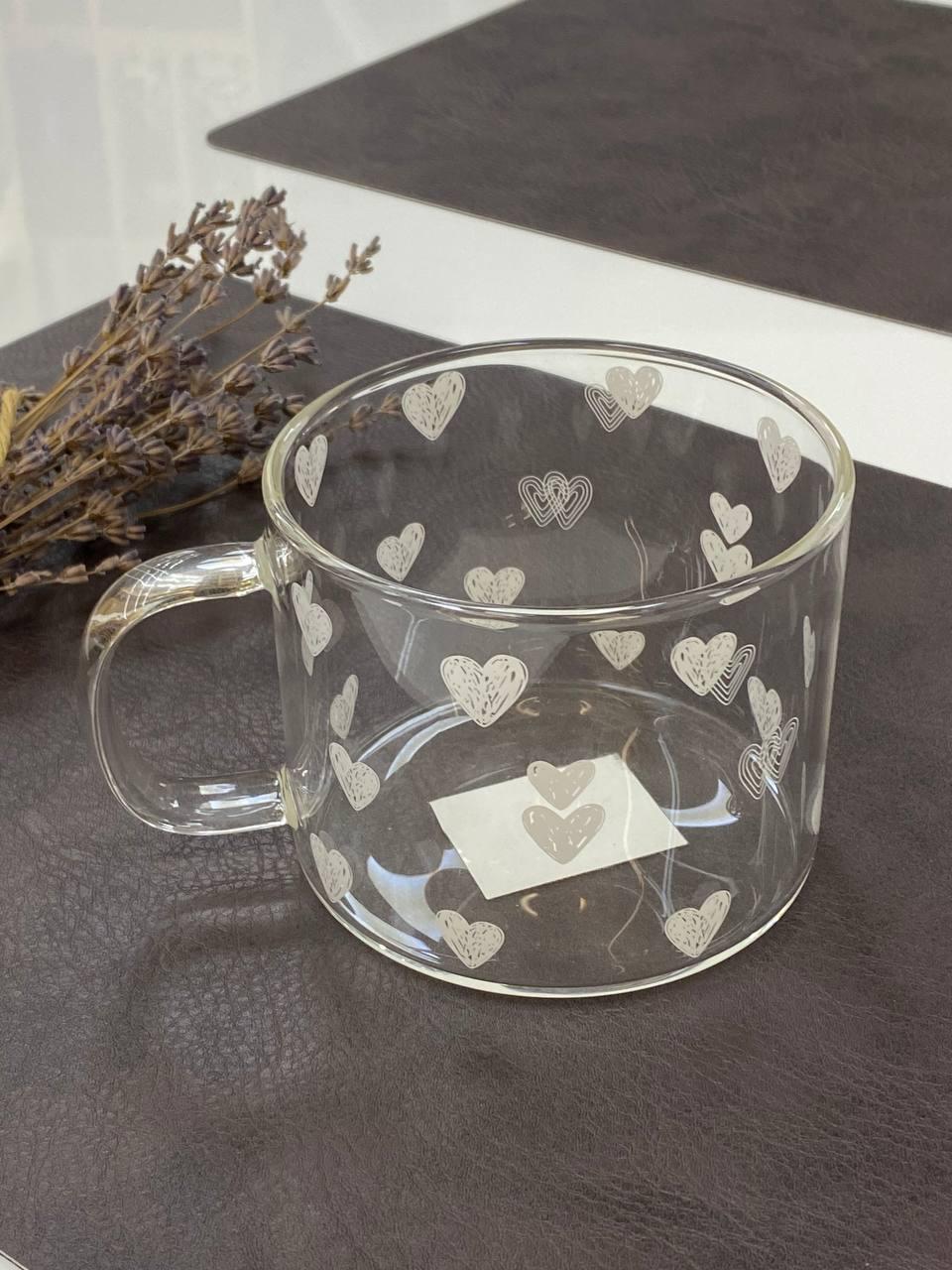 Чашка OLens Велика любов скляна 480 мл Прозорий (102-792)