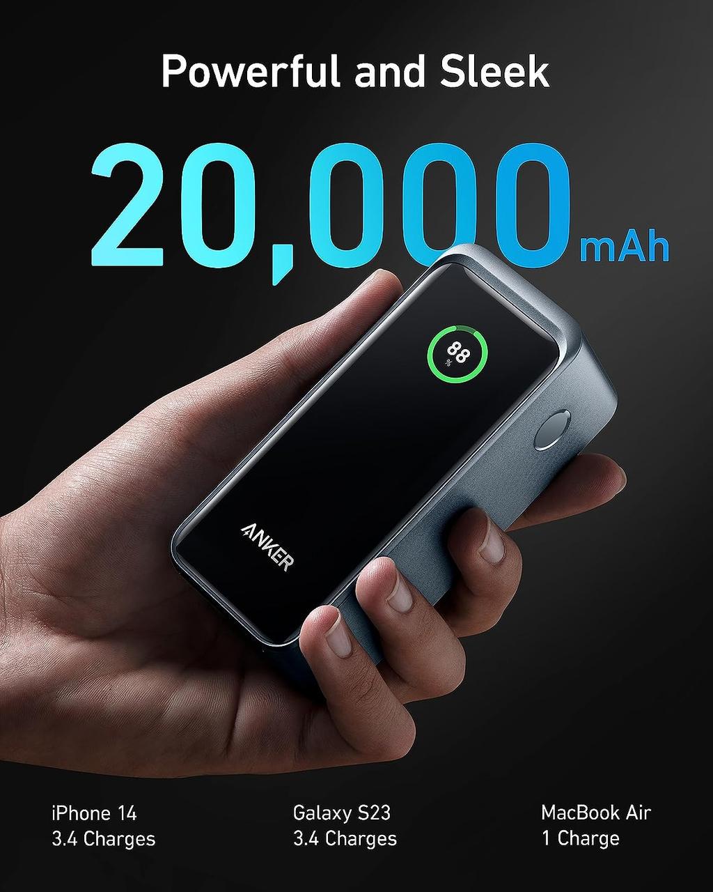 Повербанк Anker Prime Power Bank 20000 мАг 200W Black (000820) - фото 4