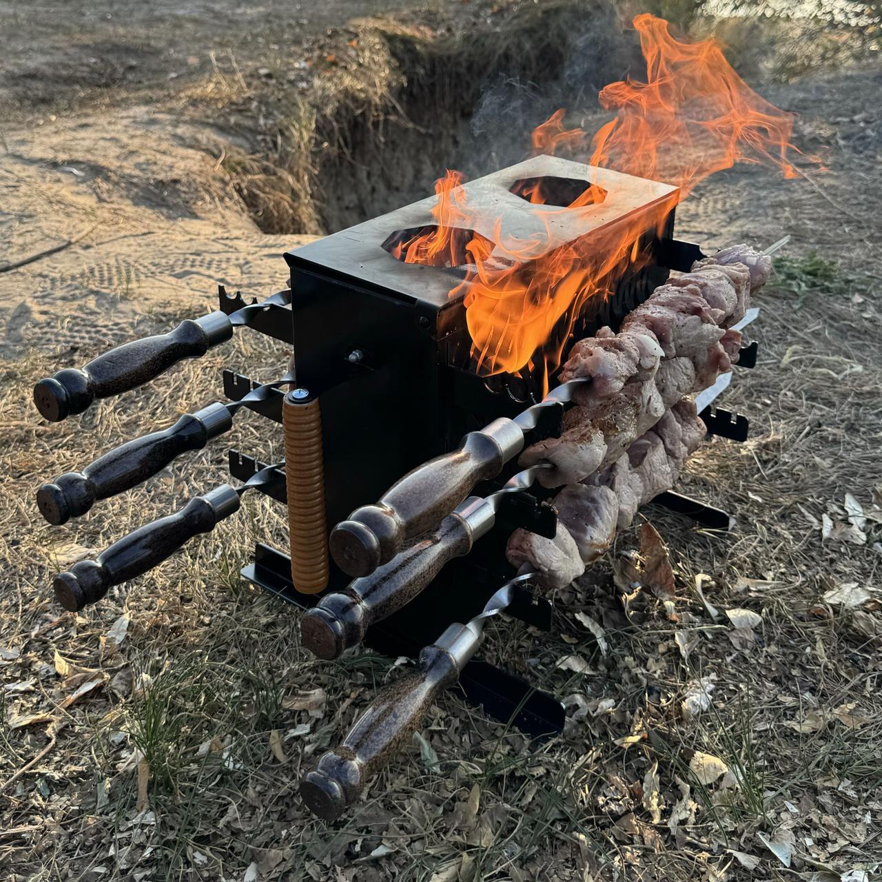 Мангал вертикальний Metalzavod Пандора на 6 шампурів 2 мм/33,6х43,7х32,5 см (MVV6-2) - фото 3